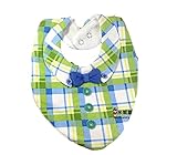 SC-J おしゃれ カッコイイ 乳幼児用スタイ【３パターン　各２色】 冠婚葬祭 ドレスコードOK？(笑) (緑チェック)