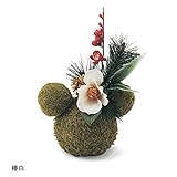 【Disney】ディズニー　お正月　こけ玉　ミッキーマウス　　椿　白