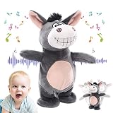 話すぬいぐるみロバ人形おもちゃ - 歌うぬいぐるみ - 感覚学習開発音楽玩具、電動インタラクティブアニメーションソフトぬいぐるみ、子供、女の子、男の子用 Hozilen