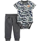 Camoflage Truck少年、Preemieベビー2ピースセット、ボディスーツ、ジョギングスタイルプルオンパンツ