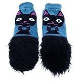 mimiTENS Fuzzy Long Sleeve Warm Winter Mittens (Black Cat) by mimiTENS