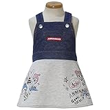 2018年 春物 アンパンマンガール ニットデニム・裏毛 ジャンスカ Anpanman Girl 上ネイビー◇90cm