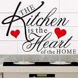 Kitchen The Heart of The Home Quote Wall Decal Decorative Adesivo De Parede Removable Vinyl Wall Sti