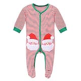 (ビモラ)VIMORA クリスマス 子供服 ジャンプスーツ 赤ちゃん サンタ コスチューム 女の子 男の子 寝相 衣装 着ぐるみ ベビー服 0ヶ月～3歳 (70cm, 赤)