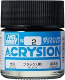GSI クレオス(GSI Creos) GSIクレオス アクリジョンカラー ブラック (黒) 光沢 10ml 模型用塗料 N2
