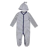Romperinbox（ロンパースインパック）ロンパース 男の子 足つき 長袖 前開き カバーオール 綿100% (6～9ヶ月)