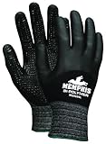 Memphis Glove MG9694XL Seamless Black Nylon/Spandex Plaited Shell Memphis Gloves with 3/4 Bi-Polymer