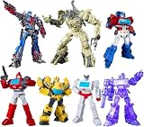 YOLOPARK トランスフォーマートイ 6+1パック、AMK MINI WAVE3シリーズ 4.7インチ 高関節TF3オプティマスプライムとメガトロン IDW オリオンパックスとバンブルビー G1 アイアンハイドラチェットアクションフィギュア 対象年齢8歳以上 変換不可