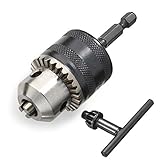 Bestgle ドリルチャック 6.5mm 六角シャンク キー付き ブラック