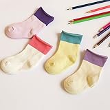 Sawors 子供 ベビー ソックス 4足セット かわいい靴下 コットン 柔らかい 保温ソックス 無地 4色 0-1歳 赤ちゃん 乳幼児 男の子 女の子用 (L:1歳~3歳)