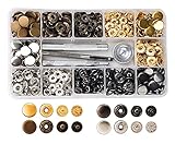銅製 ホック 4色 詰め合わせ レザークラフト 工具 4点付属 カシメセット 12mm