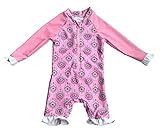 Bonverano　ラッシュガード　ベビー　女の子　長袖　ワンピース　UVカット　水着　キャップ付き　二点セット(18007-6-9M)