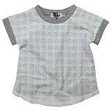 《春夏対応》 SUCRE(シュクル) 杢天竺+綿レース半袖Tシャツ 130cm /杢グレー NO.F-473105
