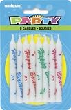 Birthday Printed Cake Candles Assorted - 8 Candles by Unique Party