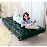ソファベッド シングル グリーン 4way 分割ソファベッド 3段階リクライニングベッド シングルベッド
