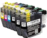 Mt.Smile インク LC411-4PK (4色+BK2=6本 BK×3/C/M/Y) (対応機種) DCP-J928N DCP-J528N DCP-J915N DCP-J1800N DCP-J926N DCP-J526N MFC-J905N MFC-J904N MFC-J739MFC-J939 DCP-J914N 互換インク brother用 ブラザー用 LC411