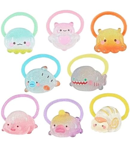Amazon | ヘアゴム 髪ゴム ヘアアクセサリー 珍海生物 デコレーション