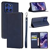 適用 moto g66j 5G ケース 手帳型 適用 Moto G56 5G/G66Y 5G 手帳型ケース スマホケース カバー 手帳型 PUレザー カード収納 財布型 耐衝撃 ケース マグネット スタンド機能付き 5色(適用 Moto G66J 5G ケース手帳型) (深い青)