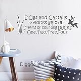 Duck Huntingデカール犬と猫の尻尾Galore群がっベビー保育園壁デカールキッド部屋装飾 11"h x34"w ブラウン