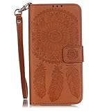 UNEXTATI LG G5 ケース PUレザー 手帳型ケース カバー カード収納 ストラップ 付き LG G5 用 Case Cover (ブラウン)