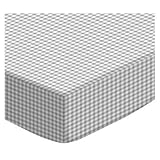 SheetWorld Fitted Cradle Sheet - Grey Gingham Jersey Knit - Made In USA by sheetworld