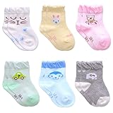 ezclassy-animal滑り止め幼児用キュートソックスパックof 6