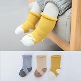 fannuoyi ソックス 靴下 保温 秋冬 ベビー キッズ 赤ちゃん 新生児 お祝い 出産 祝い ムール用 暖かい 柔らかい　厚い綿 3足 セット (絵2, S)