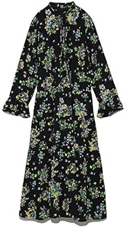 Amazon Co Jp Mila Owen ミラオーウェン 花柄ロングティアードワンピース Blk 1 服 ファッション小物