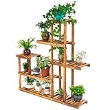 Plant shelf 木製フラワーラック、屋内プラントスタンド、マルチティア、ダークブラウン Flower racks