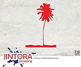 JINTORA ステッカー/カーステッカー - PALM TREE - パームツリー - Hawaii Beach - 96mm x139mm - JDM/Die cut - 車/ウィンドウ/ラップト