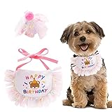 犬用 2個セット 7色 誕生日 帽子 happy birthday バンダナ 犬 猫 飾り付け 調節可能 可愛い 誕生日グッズ お祝い バースデー 誕生日バンダナ コスチューム 写真撮影 お散歩 お出かけ プレゼント ペット用品 アクセサリー (ピンク, クマ)