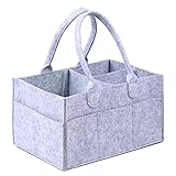 おむつストッカー Sorliva ポータブルおむつキャディーストレージグレーフェルトトラベルバッグガールボーイ おむつ おもちゃ ベビーエッセンシャルに最適