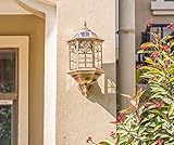 HAGDS ソーラーウォールランプホーム屋外ソーラーランプウォールランプウォールライトヴィラ防水ガーデンランプガーデンZXCV (色 : Copper, 版 : Electricity)