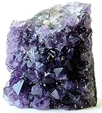 Rareロット！！DeepパープルEX品質ウルグアイアメジストwithカルサイト共生Upright Standing Stone、クリスタルクラスタGeode Druzy Specimen ( EX、