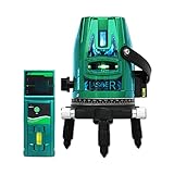 恒昌光電 5ライン GPS-5L グリーンレーザー墨出し器+受光器セット 4垂直・1水平 4方向大矩ライン 10倍明るい 斜線機能 レーザー墨出し器