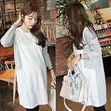 【10000108588】(グレー)着痩せ効果◎の授乳服 バイカラー ワンピース onepiece ワンピ nursingwear 授乳ワンピース マタニティウェア 授乳洋服 【10000108588