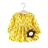 FEVON　ワンピース　ベビー　長袖　可愛い　花柄　コットン　春　秋　冬　ショルダーバッグ付き　ふわふわ　キッズドレス　子供服　女の子　赤ちゃん　女児　新生児　出産祝い　七五三　入園式　通園　通学