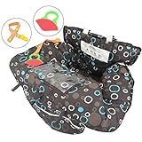 ツーインワン ショッピングカート カバー 高級 品質 折りたたみ式 携帯用 カート シート カバー 赤ちゃん 幼児 プレゼント 赤ちゃん 歯固め おもちゃ 付き (サークル柄 + おもちゃ)