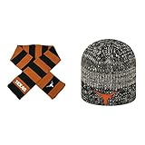 NCAAテキサスLonghorns Leewardビーニー帽子とストライプラグビースカーフ2パックバンドル