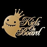 オバケ Kids on board カッティング ステッカー ゴールド 金