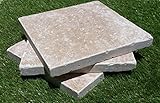 【工場直販】ザラライト大理石 トラバーチン床材タンブル (305ｍｍ角×30ｍｍ [3枚セット　0.28㎡])