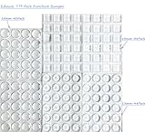 136-pack透明ゴムバンパー、48パック13 mmラウンドキッチンキャビネットドアバッファパッドと48パック13 mm Sqaure家具バンパーPlus 40-pack 14 mm Hemisph