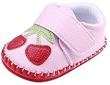 C-Princess 子供靴 ベビーシューズ ファーストシューズ 赤ちゃん 新生児靴 滑り止め 歩行練習 かわいい 男の子 女の子 出産お祝い (12cm, Cピンク*イチゴ柄)