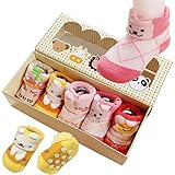 5ペアベビーGirls幼児用動物コットンアンチスリップ滑り止めクルーソックス0 – 12月
