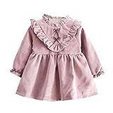 (プタス)Putars ベビー服 子供服 女の子 ワンピース ドレス 長袖 フリル 暖かい 可愛い オシャレ 通園 発表会 旅行 記念日 プレゼント 6ヶ月-24ヶ月