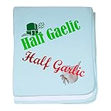 CafePress – 半分Gaelic半分Garlic – スーパーソフトベビー毛布、新生児おくるみ ブルー 057605170025CD2