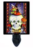 ハロウィンナイトライト – Booスカル – スケルトンとパンプキンLED Night Light