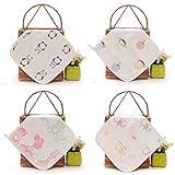 HUHU ガーゼ ハンカチ コットン 柔らかい 可愛い ベビー お得4枚セット (パンダ)