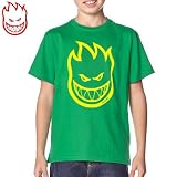 SPITFIRE キッズ TシャツBIG HEAD YOUTH TEEユースサイズグリーン x イエローNO33 YLサイズ