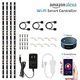 LEDスマートTVバックライトキットマルチカラー、作業with Alexa、Appコントロール、4個の防水ストリップライト、柔軟なストリップのホームシアター、モニタ、画面
